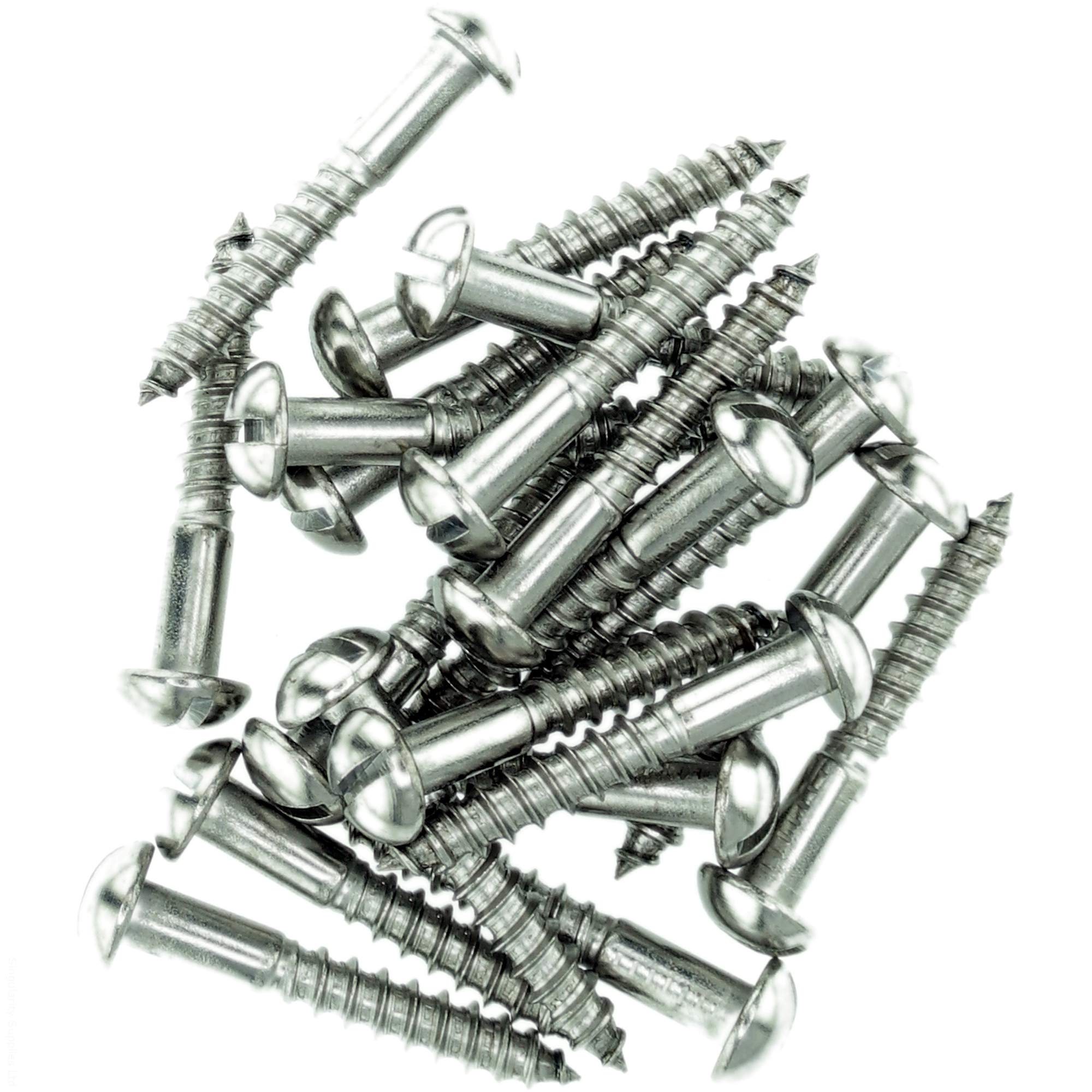 Singularity Supplies No.10 X 0.98 (5.0Mm X 25Mm) Slot Pan Wood Screw - Stainless Steel (A2) (Pack Of 20)