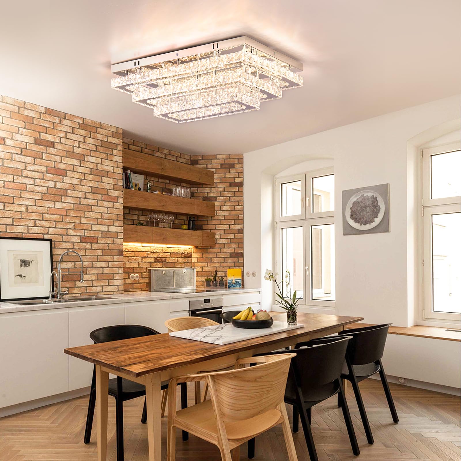LED2 - LED dimbare kroonluchter aan snoer BELLA LED/80W/230V 3000K/4000K bruin