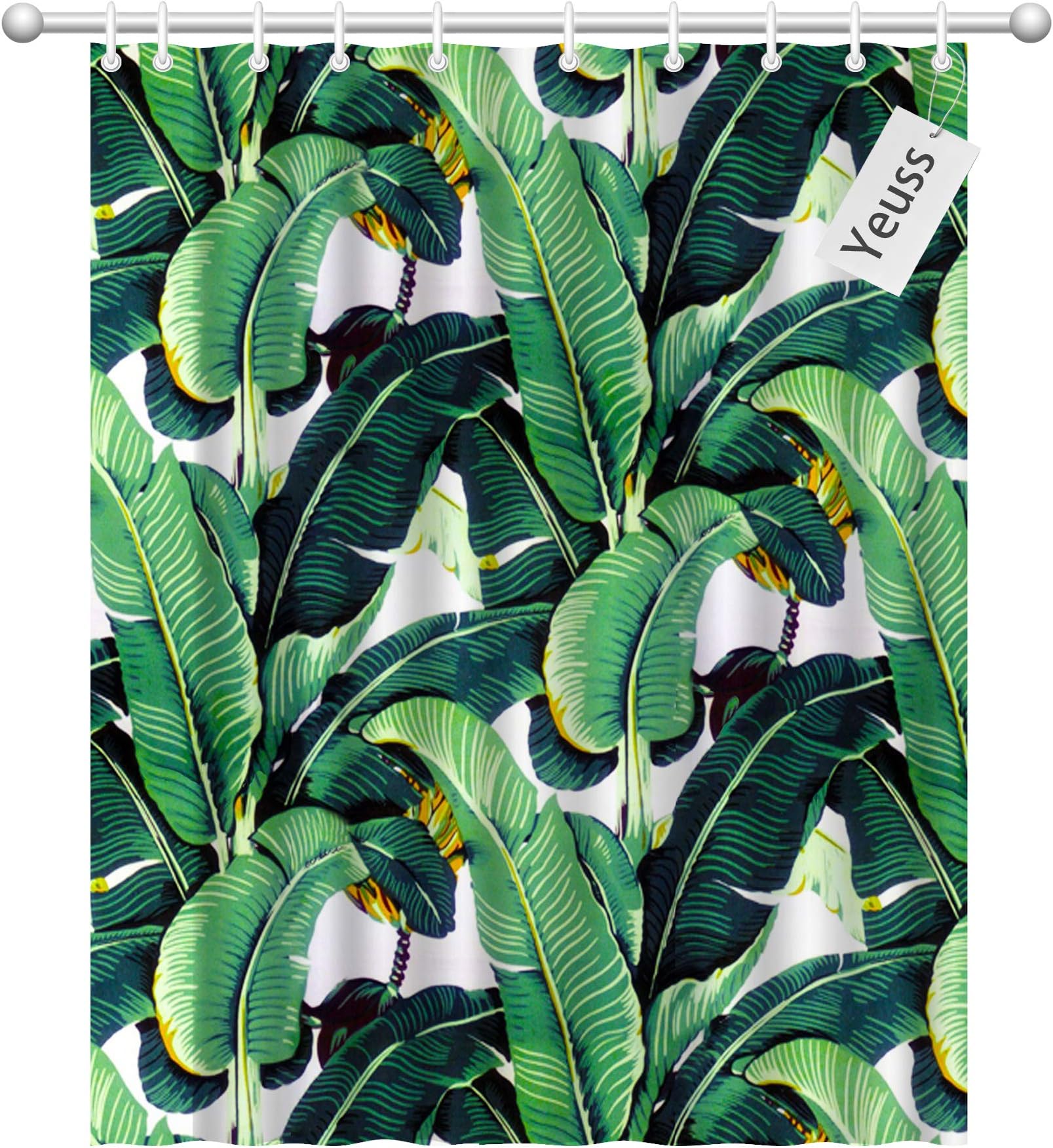 Banana Leaf Printed 150x180 cm Waterproof Polyester Fabric Shower Curtain