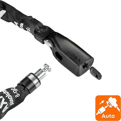 Miniatura 4 de AXA Absolute 8-90 - Cerradura de cadena de bicicleta, cadena de acero de 0.394 in de largo, resistente antirrobo, vendida, segura, con llaves para