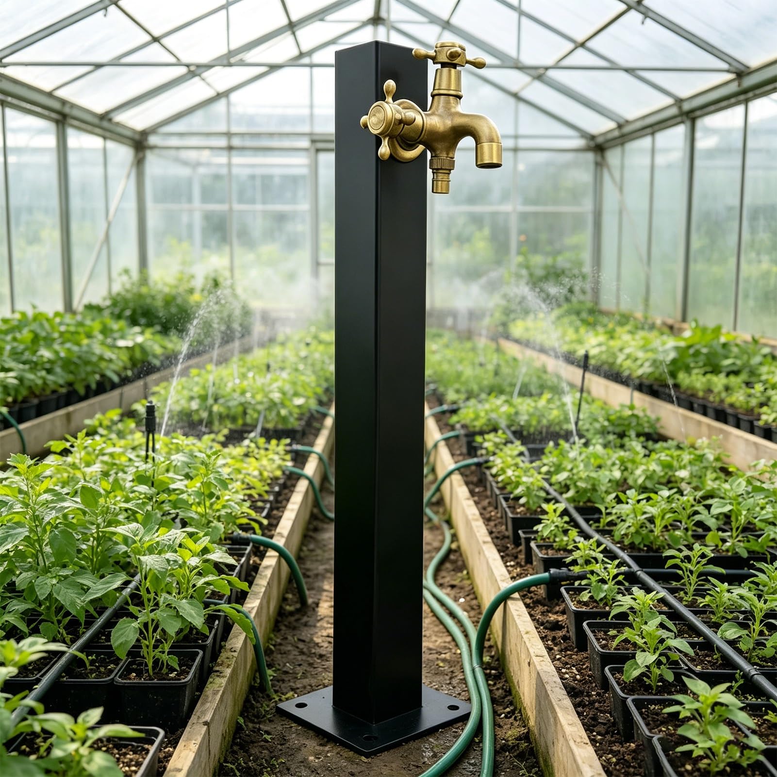 Lonmrrton D Outdoor Freestanding Column Water Tap, Antifreeze Faucet Stainless Steel Water Fountain Yar Hydrant Hose Stan For Garden Farm Pasture