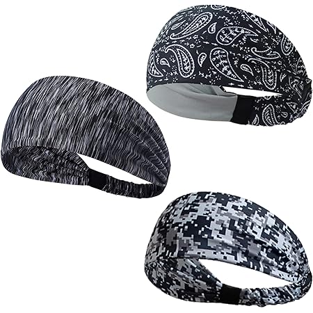 Amazon ヘッドバンド スポーツヘアバンド スポーツターバン 運動ヘッドバンド ターバン 汗止め ターバン風ヘアバンド ヘアアクセサリー 吸汗速乾 バンダナ レディース メンズ ジョギング 自転車 スポーツ用 3枚セット A Hamist ハミスト ヘッドバンド