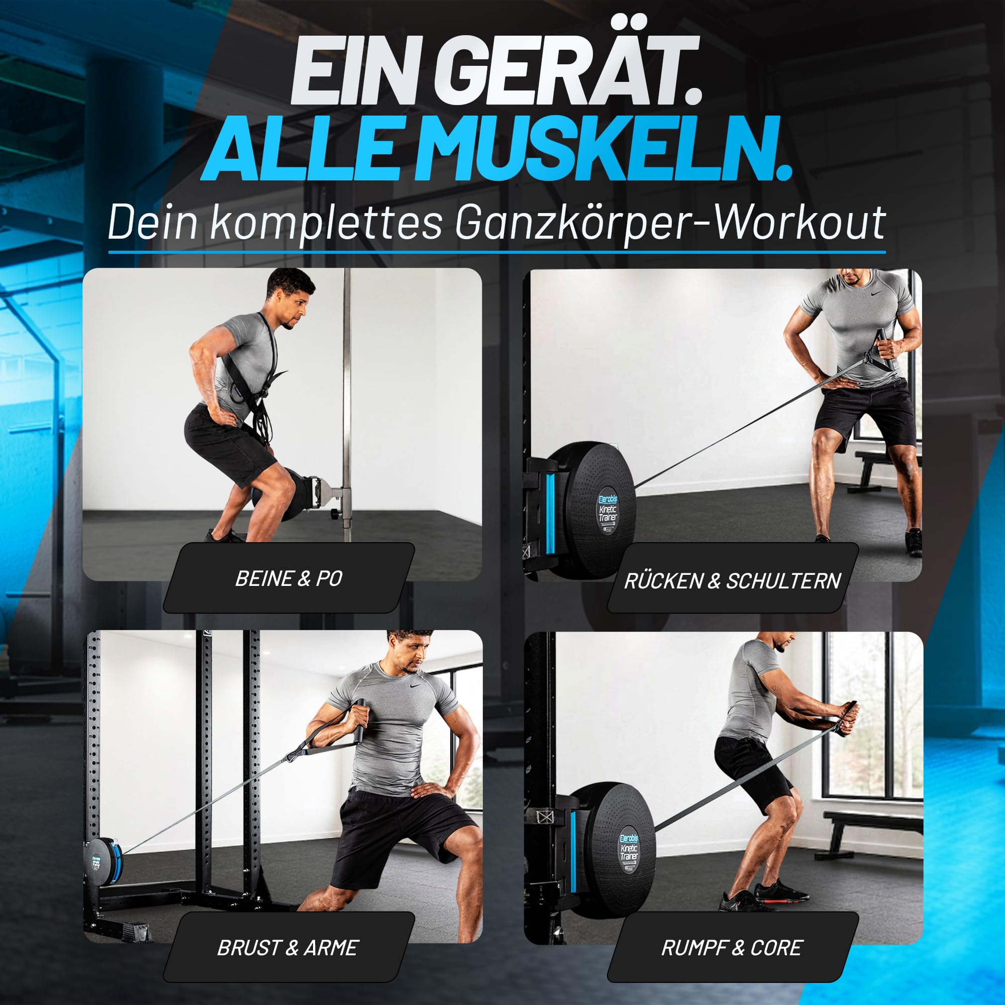 aerobis® Kinetic Trainer | Kinetic-Fitness-Set zum effektiven Kraft- & Muskelaufbau | Schwungrad-Trainings-Set für alle Muskeln | Exzentrisches Fitnesstraining