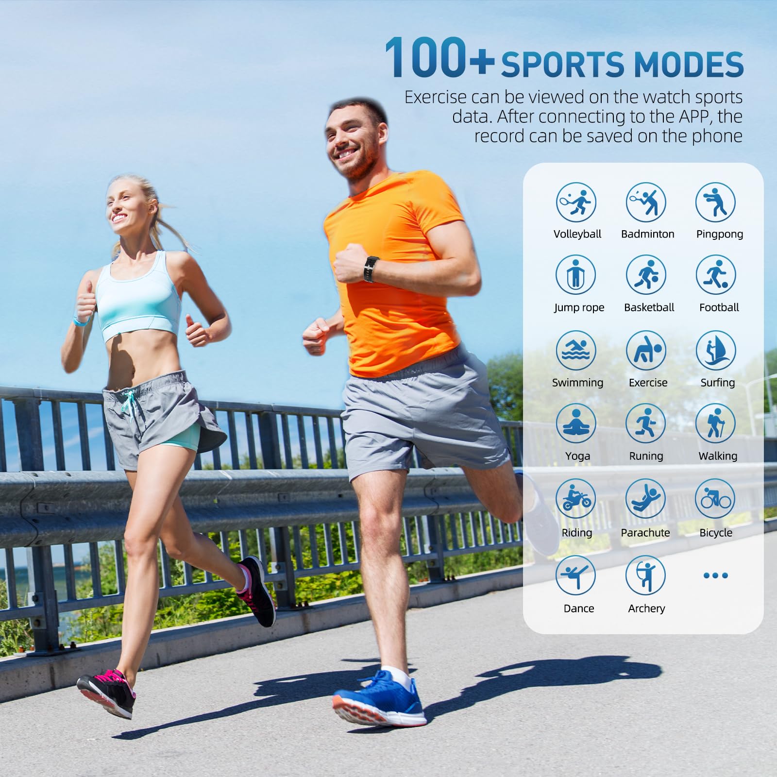 Smart Watch (Answer/Make Call), 2-Inch Fitness Tracker 100+ Sports Modes, Smart Watches for Men Women IP67 Waterproof, Smartwacth with Step Sleep Calories Monitoring Pedometer for iOS Android Phones