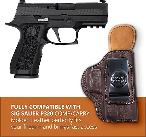 Miniatura 5 de Maxx Carry - Funda de cuero para el interior de la cintura, fundas ocultas IWB, funda de cuero para pistola Sig Sauer P320 CompTransporte, funda de