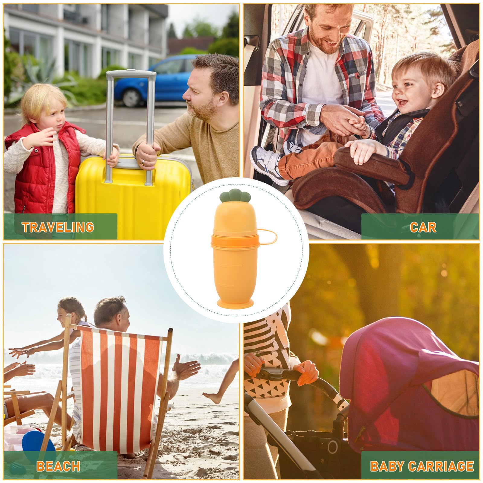 Urinoir portable avec couvercle, matériau PP léger, excellente performance d'étanchéité pour le camping en plein air, l'utilisation d'urgence, les voyages et l'apprentissage de la propreté