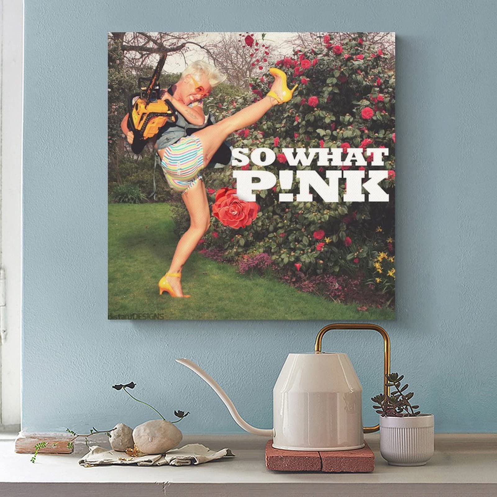 Poster su tela con ballerina rosa, decorazione artistica da