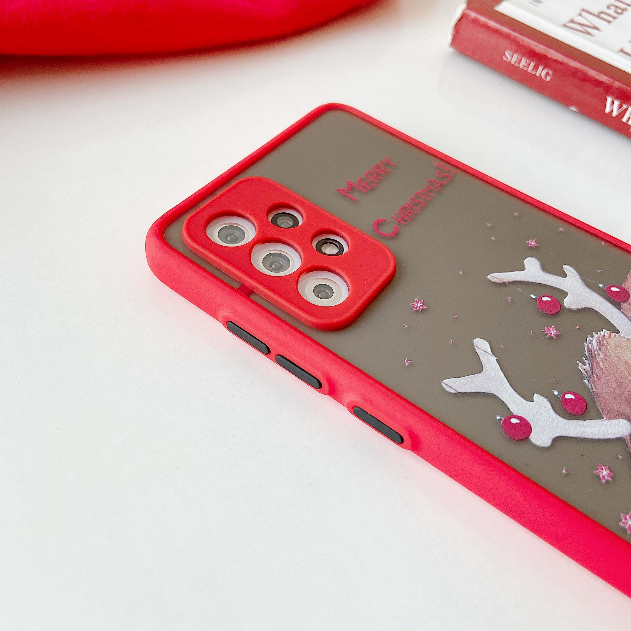 ZTOFERA Cover di Natale Compatibile con Samsung Galaxy A52 & A52s 5G, Christmas Case Antiurto Custodia Protettiva Traslucida Opaco Rigida in PC Cover Posteriore con Silicone Bumper, Omino di Marzapane