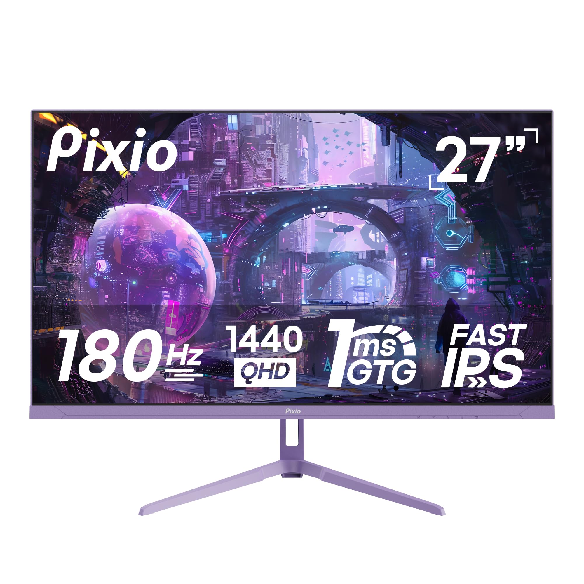 Pixio PX278 Wave Pink 27 inch 180Hz Refresh Rate Quad HD 1440p Resolution AMD FreeSync Fast IPS Panel 1ms GTG Response Time Built-in Speakers Gaming Monitor — view 10