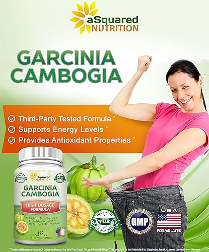 Miniatura 3 de Extracto de Garcinia cambogia aSquared Nutrition para pérdida de peso suplemento HCA 100 puro quemador de grasa dieta detoxificador píldoras para