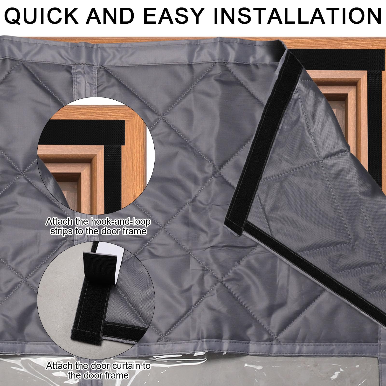 Rideau Porte Isolant Thermique Magnétique, Rideau de Porte Hiver avec Fenêtre Transparente Aimants Puissants Accessoires Isolation Fenêtre pour Usage Domestique