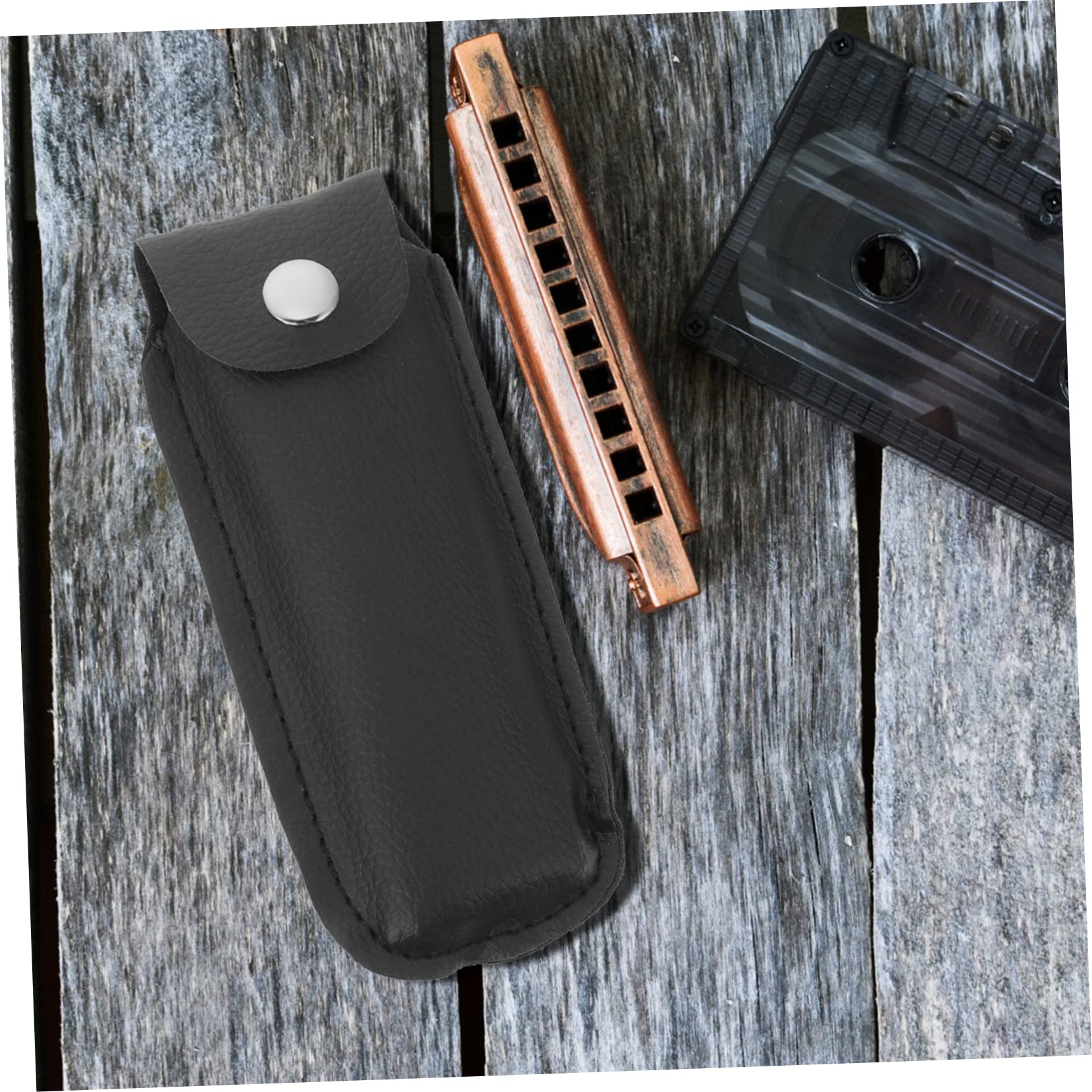 Levemolo Harmonica for Boys and Girls 2pcs Imitation Leather Case Diatonic Harmonica Holder Sturdy and Durable