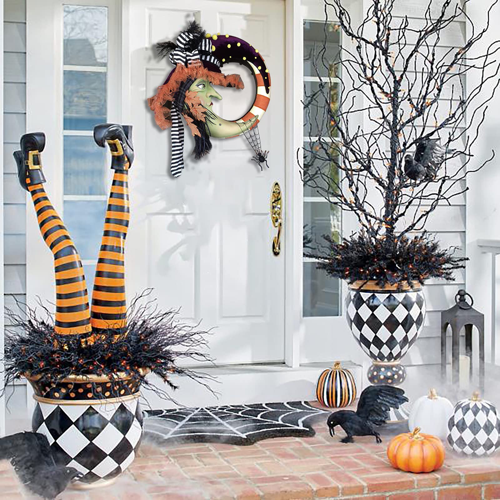 Amazon.co.jp: 16インチ ハロウィン リース 装飾 屋内 屋外 不気味な月