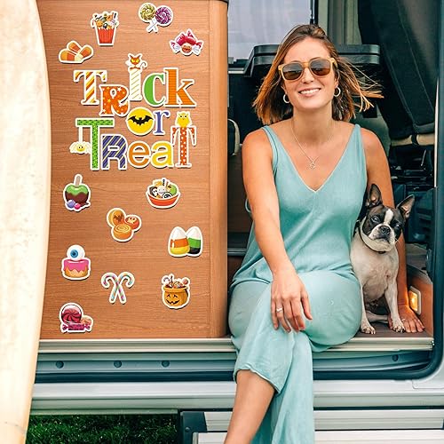 Miniatura 5 de 30 imanes de Halloween para puerta de crucero, decoración de calabaza, murciélago, truco, dulce o truco, imanes magnéticos para puerta de crucero,