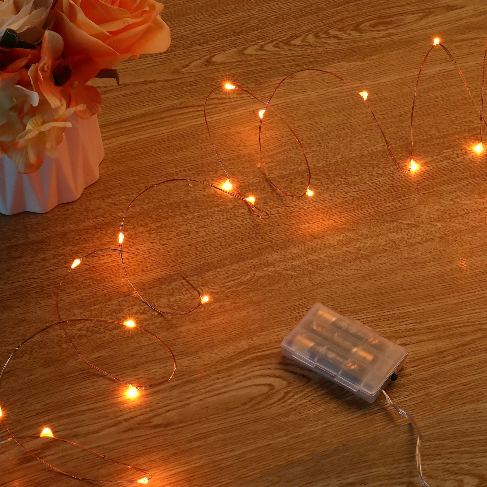 ANGMLN Lot De 2 Guirlandes Lumineuses à LED Orange à Piles | FindTheDeal