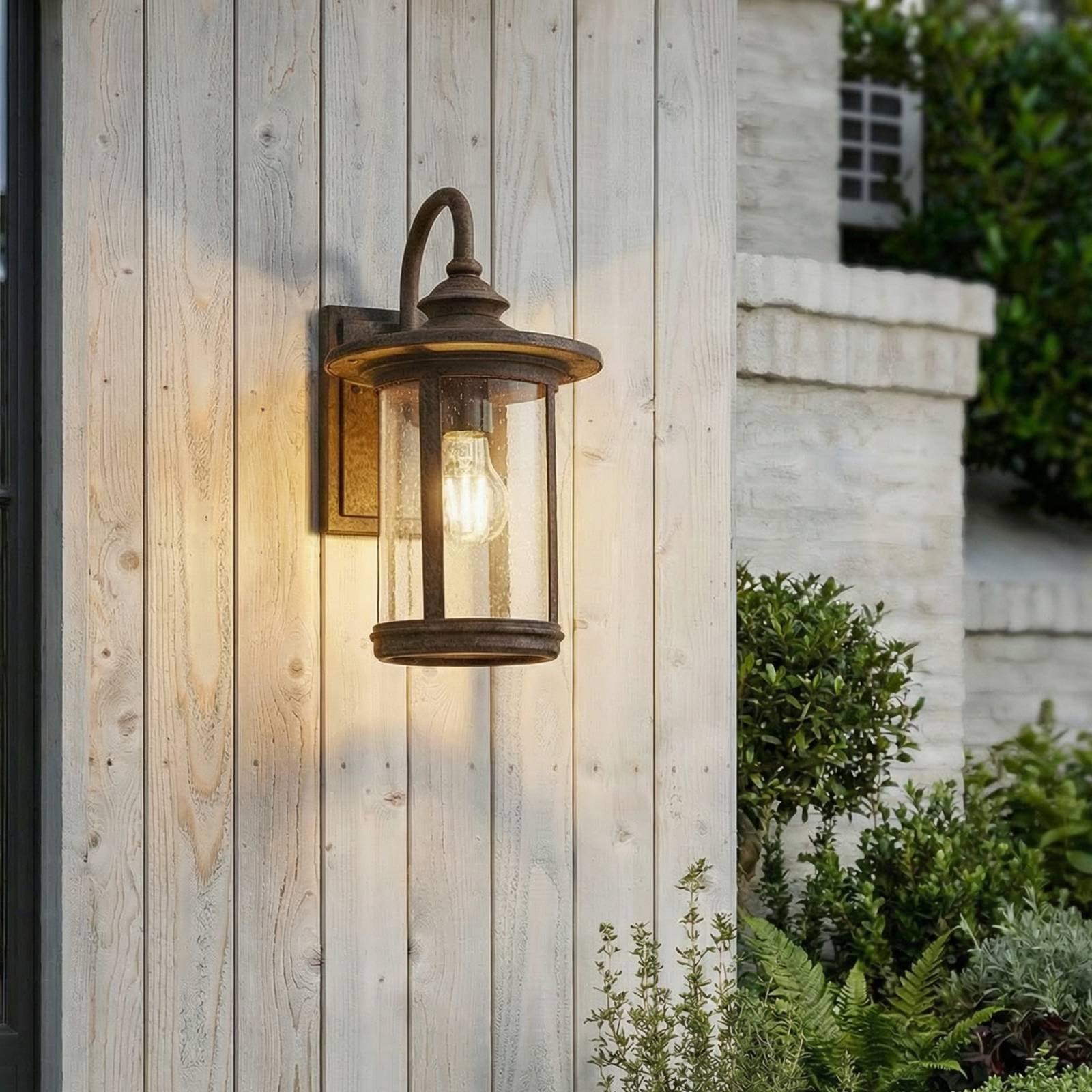 Lindby Wandlampe außen Laterne rostfarben, Wandleuchte aussen Aussenleuchte IP23 Außenlampe 1x E27 ohne Leuchtmittel Außenbeleuchtung Hauswand Garten