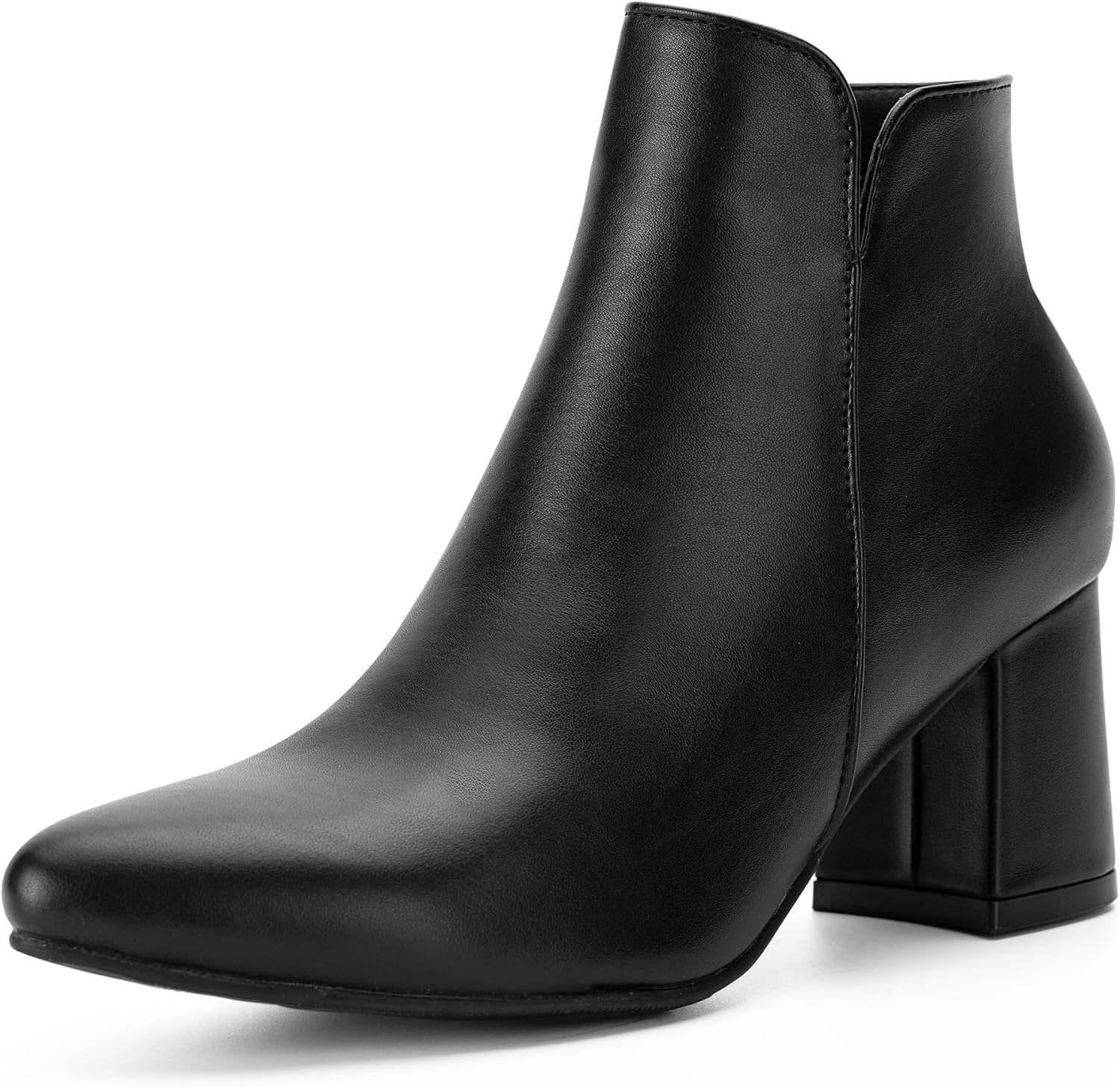 Women’s Ankle Boots with Side Cutout, Pointed Toe, Low Block Heel Zip Dress Booties...
