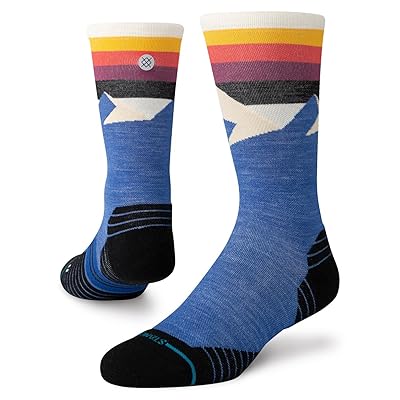 Stance Divided Lines Crew Crew Cut Socks Shoes Blue