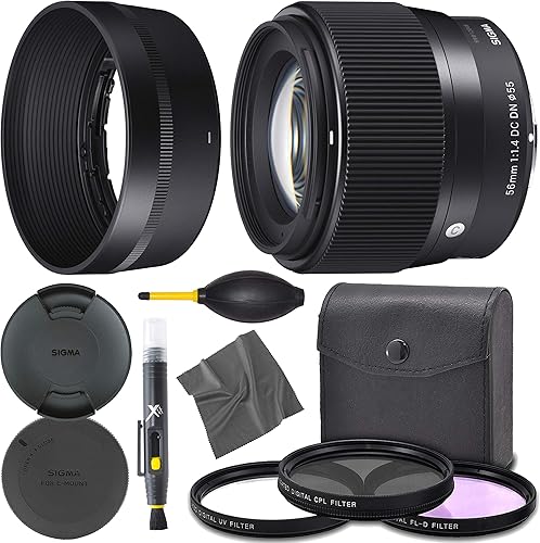 Sigma - Lente contemporánea de 2.205 in f/1.4 DC DN para Sony E (351965) + Pro Starter Bundle Kit - Versión internacional