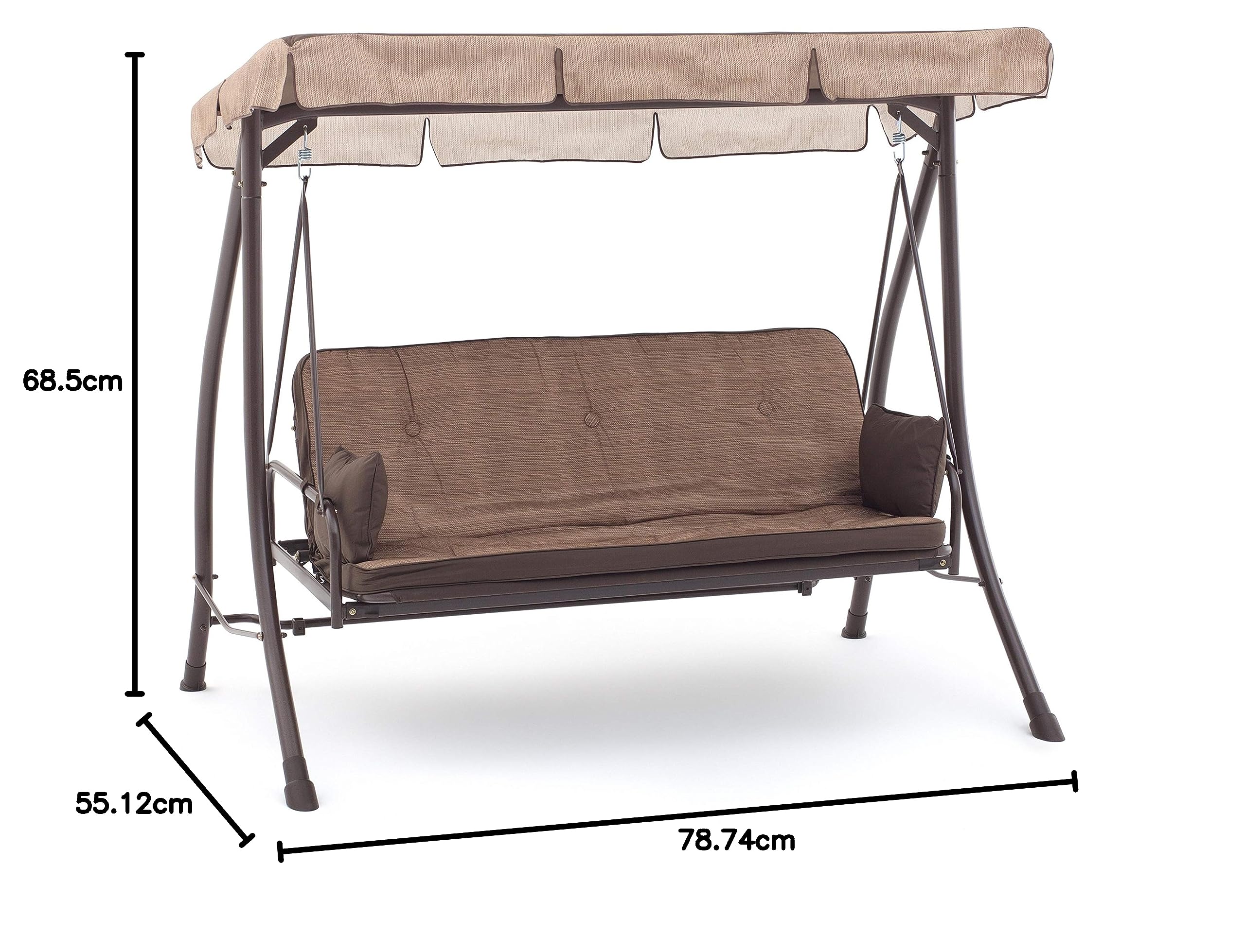 My_garden Bali Dondolo, 3 Posti Large, Funzione Reclinabile Letto, Beige