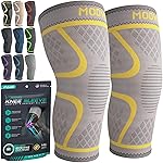 Modvel Compression Knee Brace for Women & Men, 2-Pack Knee Brace for Running Knee Pain, Knee Support Compression Sleeve, Workout Sports Knee Braces for Meniscus Tear, ACL & Arthritis Pain Relief