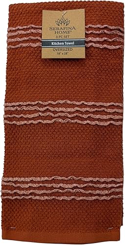 Miniatura 175 de Toallas de cocina verde salvia: 100% algodón paño de limpieza suave secado absorbente textura Terry Loop, juego de 3 multiusos para uso diario Negro