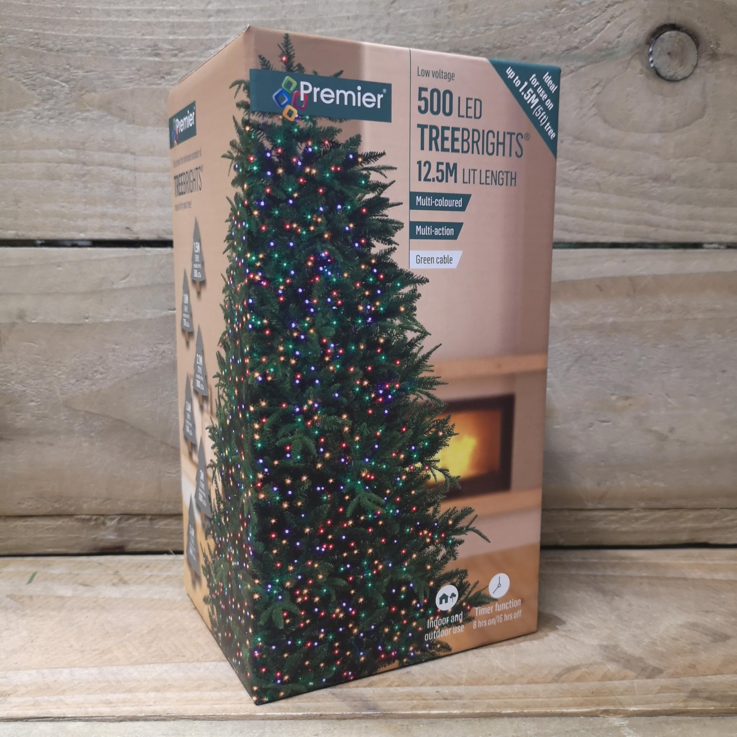 Premier Muliti Colour Led Lights Decorations 12.5M Multi Colour 500 Led Supabright Christmas Treebright Festive Lights For 1.5M Tree