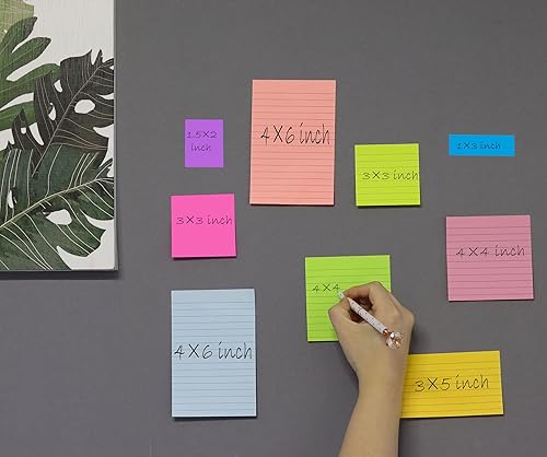 Miniatura 6 de Paquete de 24 notas adhesivas de 1 x 3 pulgadas 8 colores para postes autoadhesivos calcomanías brillantes de colores para oficina hogar escuela