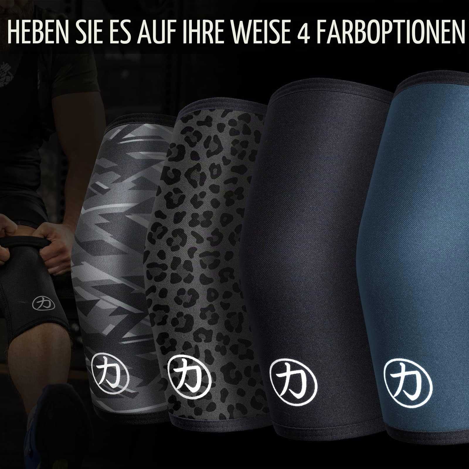 Strength Shop 7mm Neopren Kniebandage IPF-Zertifiziert für Damen & Männer, 1 Paar extrem reißfeste & belastbare Wettkampf Knee Sleeves, ideal für Powerlifting, Kraftsport & Co.