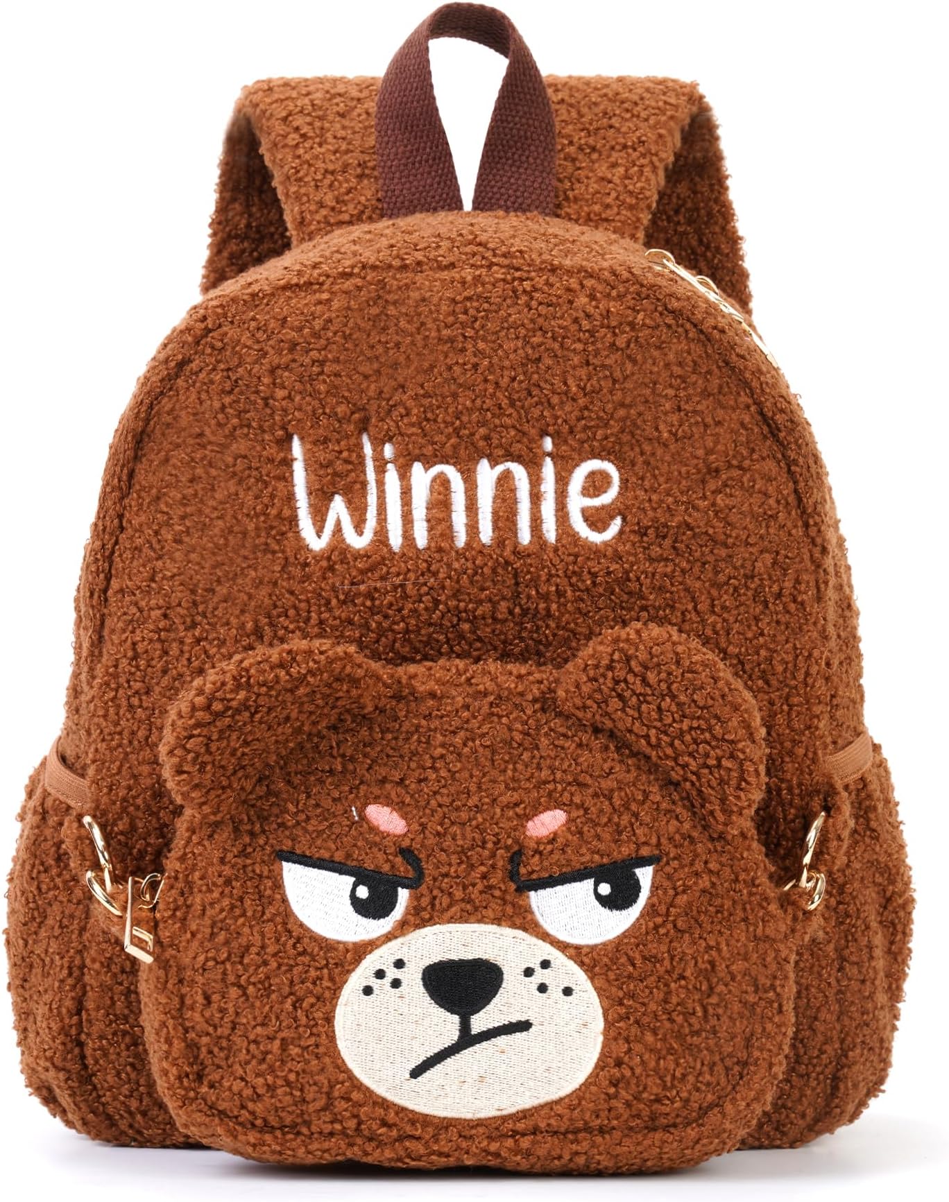 MT WORLD Daycare Backpack Personalized Small Backpack with Embroidered Name - 2 in 1 Plush Teddy Bear Backpacks with Crossbody Bag - Custom Fuzzy Backpacks Fluffy Sherpa Daypack Shoulder Bag Purse