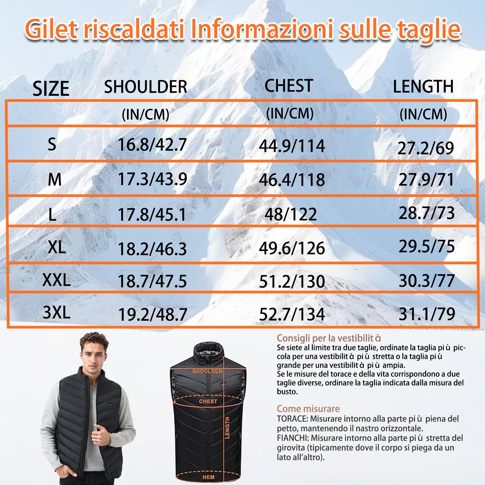 Ahigh Gilet Riscaldato per Uomo e Donna, Giubbotto Riscaldato con Batteria Inclusa, Giacca Riscaldata con 3 Temperature 9 Zone Di Riscaldamento, Giubbino Riscaldato per Escursionismo Ciclismo Caccia