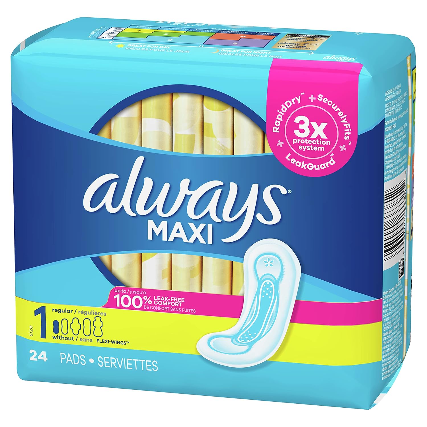 Buy Always Always Maxi Pads 24ct Regular NonWing Unscented, 24 Count