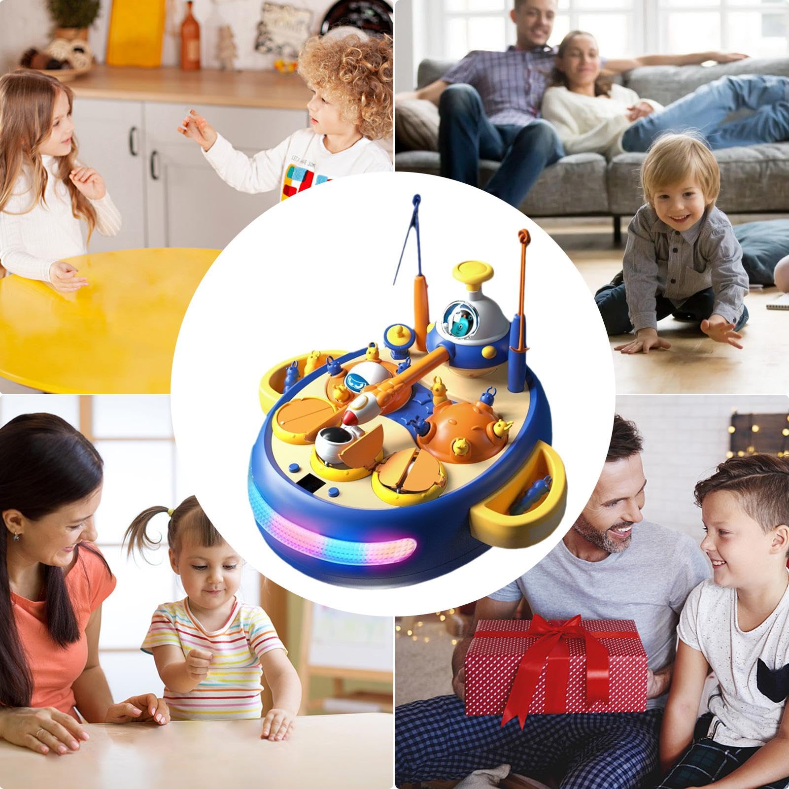 Vorschul-Angelspiel Interaktiver Mehrspieler- | Rotierendes Fischbrettspiel Lernaktive Frühentwicklung für , Mädchen und kleine Kinder von 3-8 Jahren, 1-4 Mitspieler