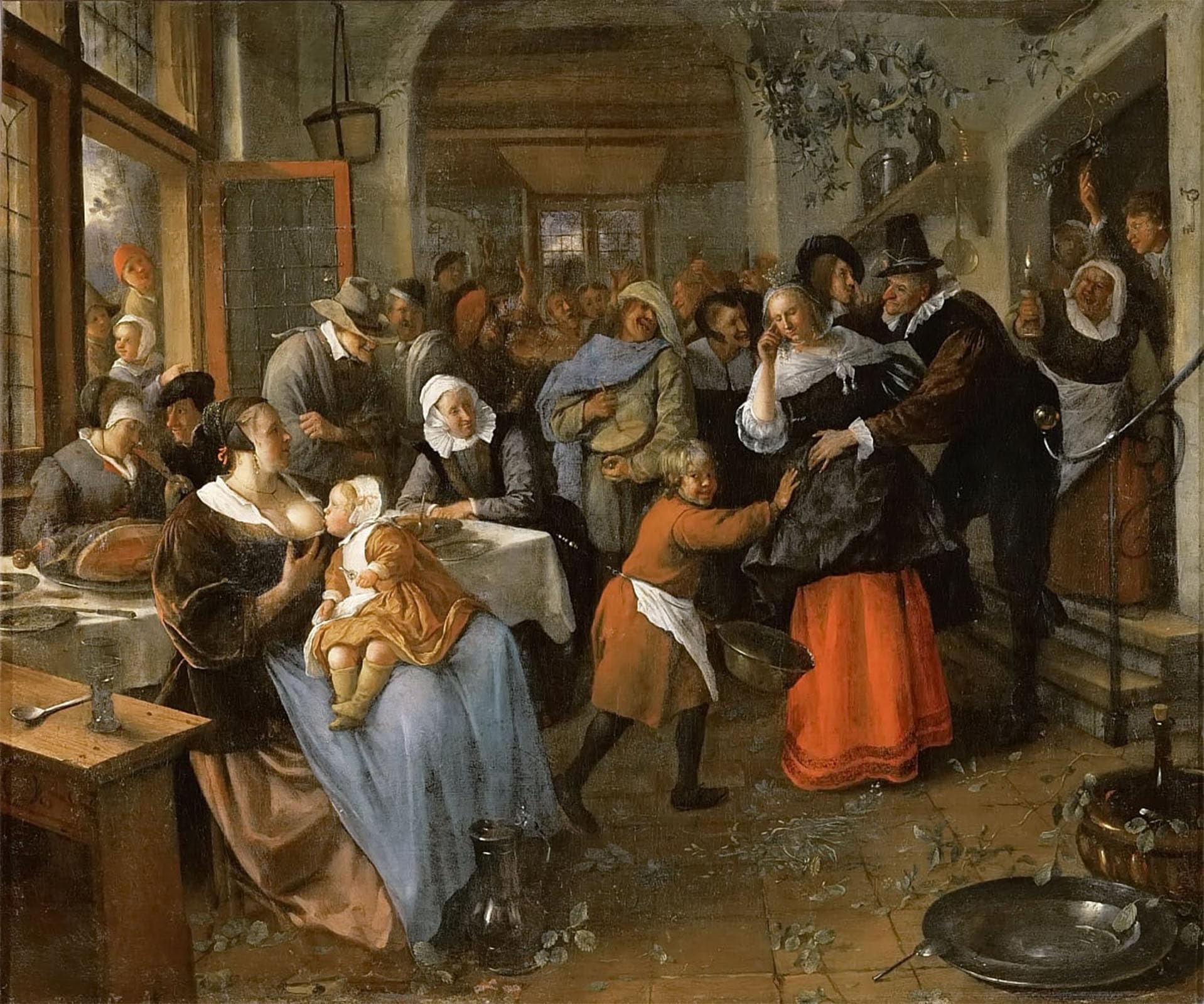 POSTERIIk Famous Modern Artwork Art Mural the Cheated Bridegroom by Jan Havickszoon Steen Oil Paintings Pictures for Home Decor 60x90cm