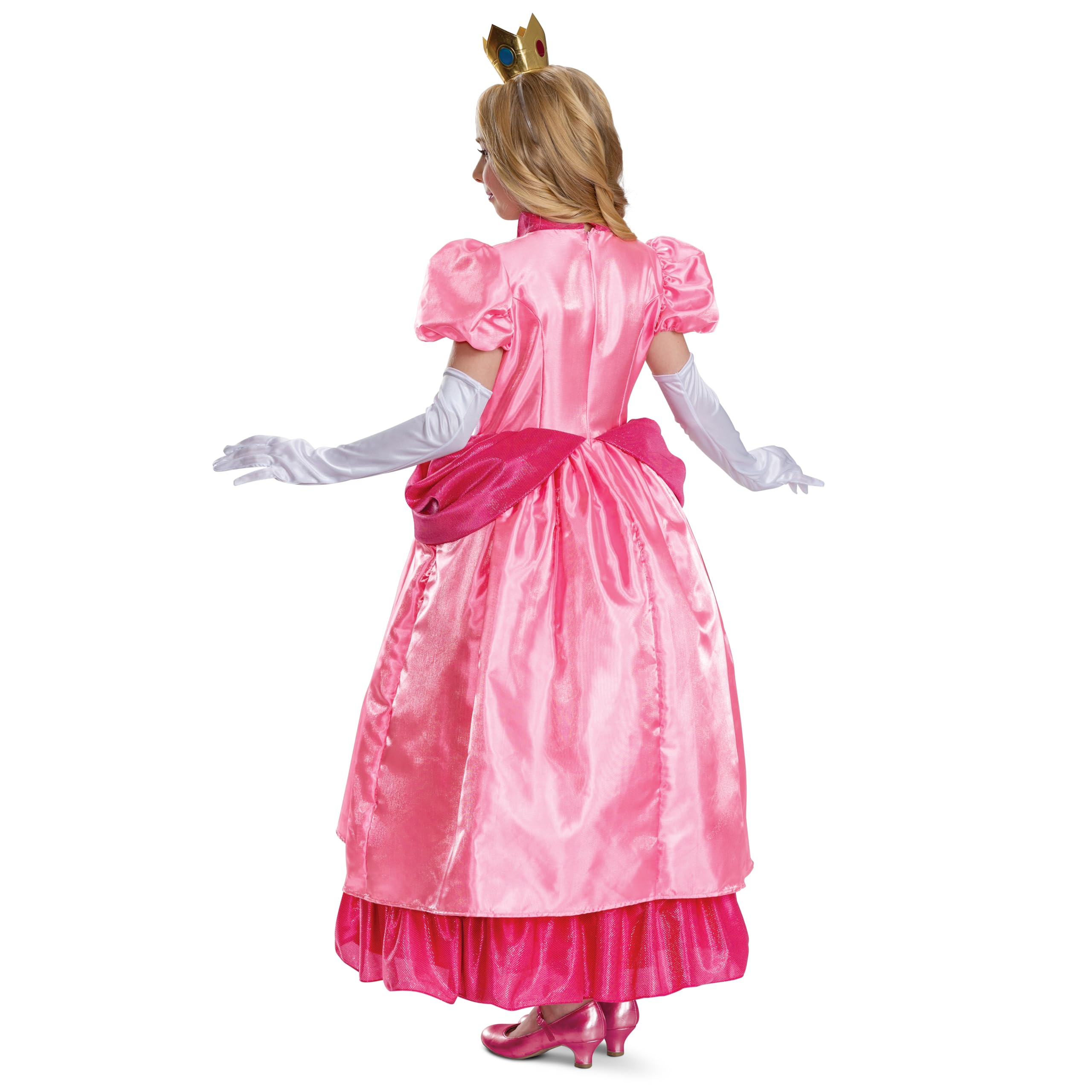 Disguise Costume da principessa Peach per ragazze, costume ufficiale Nintendo Super Mario Peach con corona e guanti per bambini