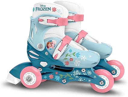 Stamp- Frozen II Adjustable Two in One 3 Wheels Skate, Color Azul, Sizes 27-30 (RN246301)