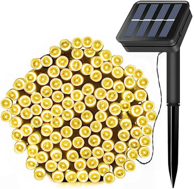 FANSIR Solar String Lights, 72ft 200 LED Outdoor String Solar Powered Fairy Lights Waterproof 8 Modes Garden Decorative Lights for Tree, Patio, Garden, Yard, Home, Wedding, Party (Warm White)
