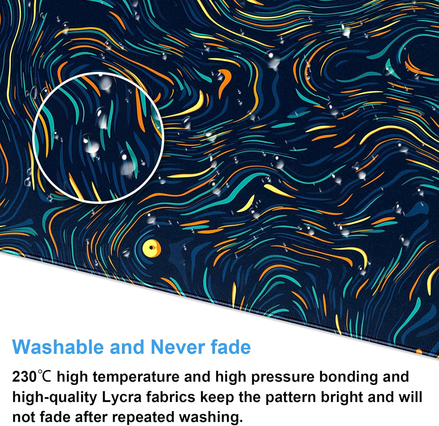 Abstract Starry Sky Swirl Gaming Desk Mat - XXL Large Mouse Pad for Keyboard & Mouse with Stitched Edges, 31.5" x 15.7" Colorful Art - Image 4