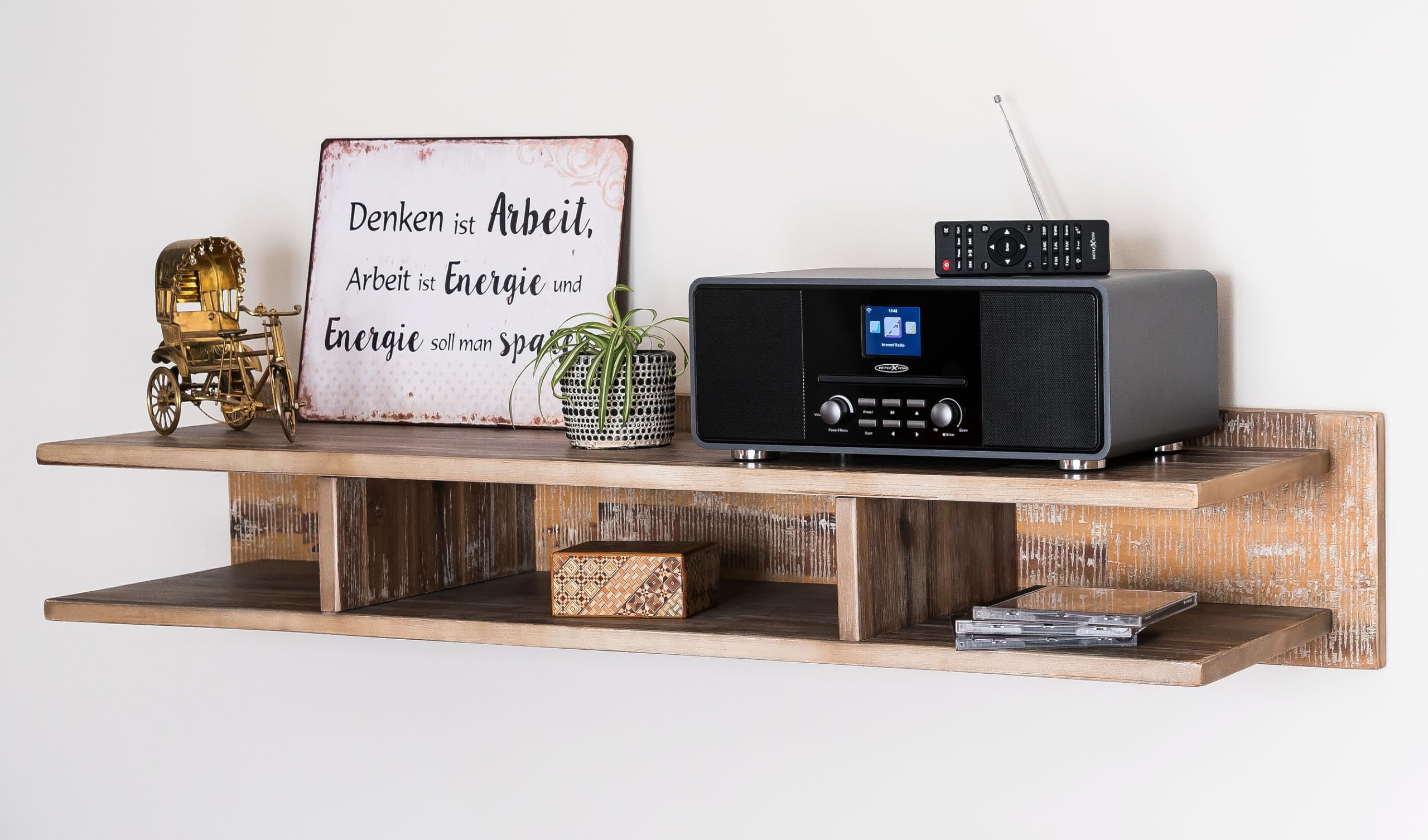 Reflexion HRA19DAB/GR Design DAB+ Radio (2x80Watt) 2,4" TFT Farbdisplay, Uhrenanzeige mit Alarm-Funktion, Bluetooth