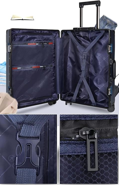 Lightweight Carry On Suitcase,Travel Lightweight Hard Shell Suitcase with 4 Double Spinner Wheels,Zipperless Luggage Vintage Hand Luggage Suitcase,Green,20 [Energy Class A]