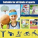 PLAY2FIT Kids Sweatbands Toddler Headband Wristband Set - Athletic Polycotton Sweat Band for Kids Youth Baby (1 Headband + 2 Wristbands) (Black) gallery image