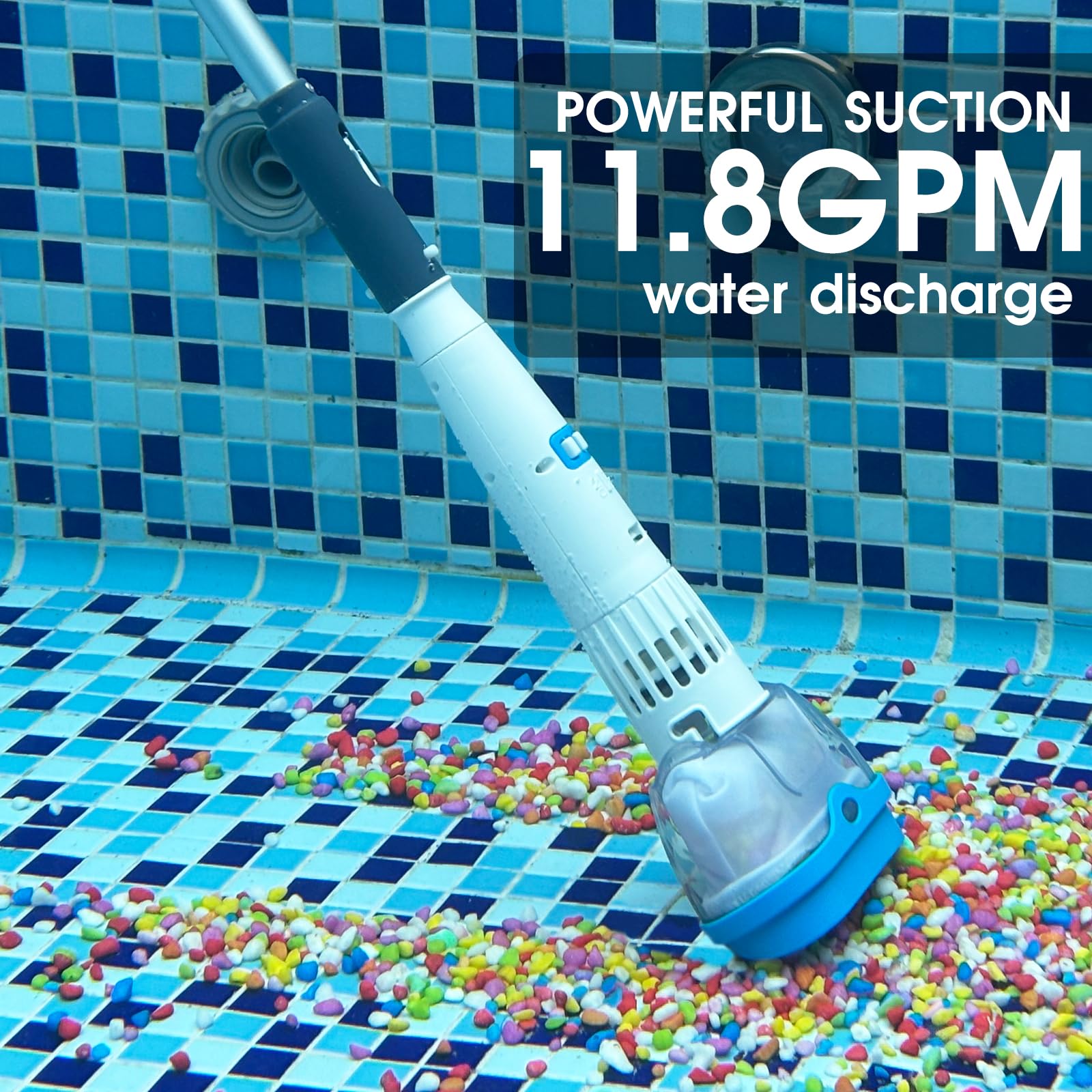 Aqua FYSH - Aspiradora recargable para bañera de hidromasaje para spa, sistema de accionamiento magnético, filtro de malla ultrafina para partículas pequeñas, limpieza de manchas para piscinas