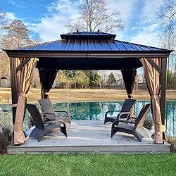 PURPLE LEAF 10' X 12' Hardtop Gazebo Canopy for Patio