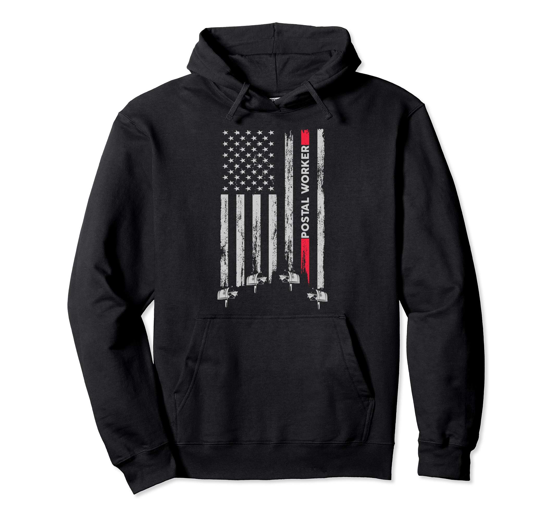Postal Worker Vintage USA American Flag US Postal Pullover Hoodie