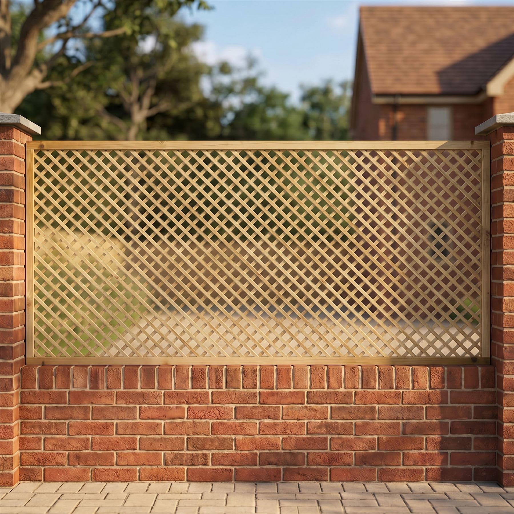 Premier Garden Supplies Pressure Treated (Tanalised) Diamond Privacy Elite Alderley, 6Ft X 3Ft Fence Panel Trellis Topper Wooden Lattice | Decorative Fencing Topper For Outdoor Garden Wall, Pergola, & Arch (Wide: 182.8Cm X High: 90Cm)