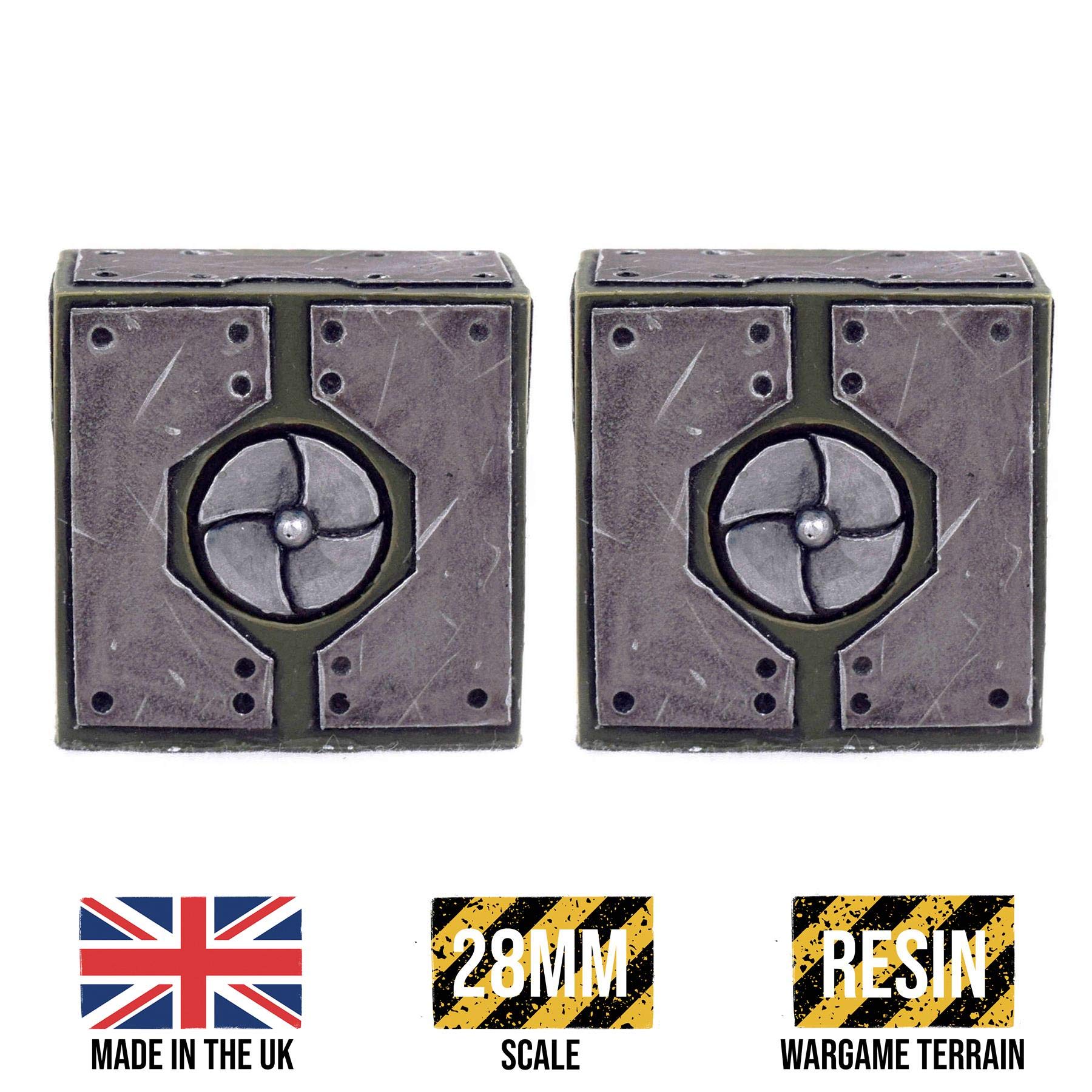 War World Gaming Industry of War 2 x Air Conditioning Unit – 28mm Wargaming Terrain Model Diorama Scenery Sci-Fi Battle Tabletop Warfare Destroyed Wargame