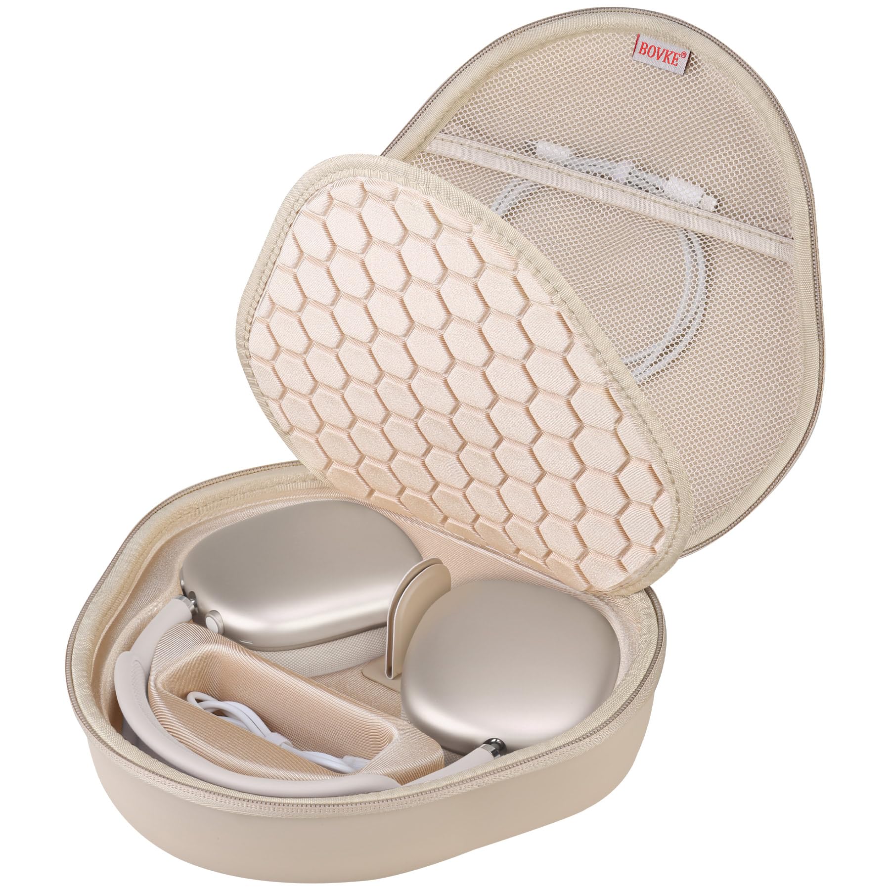 BOVKE Hard Carrying Case with Sleep Mode for Apple AirPods Max Wireless Over-Ear Headphones, AirPods Max Protective Portable Storage Bag with Mesh
