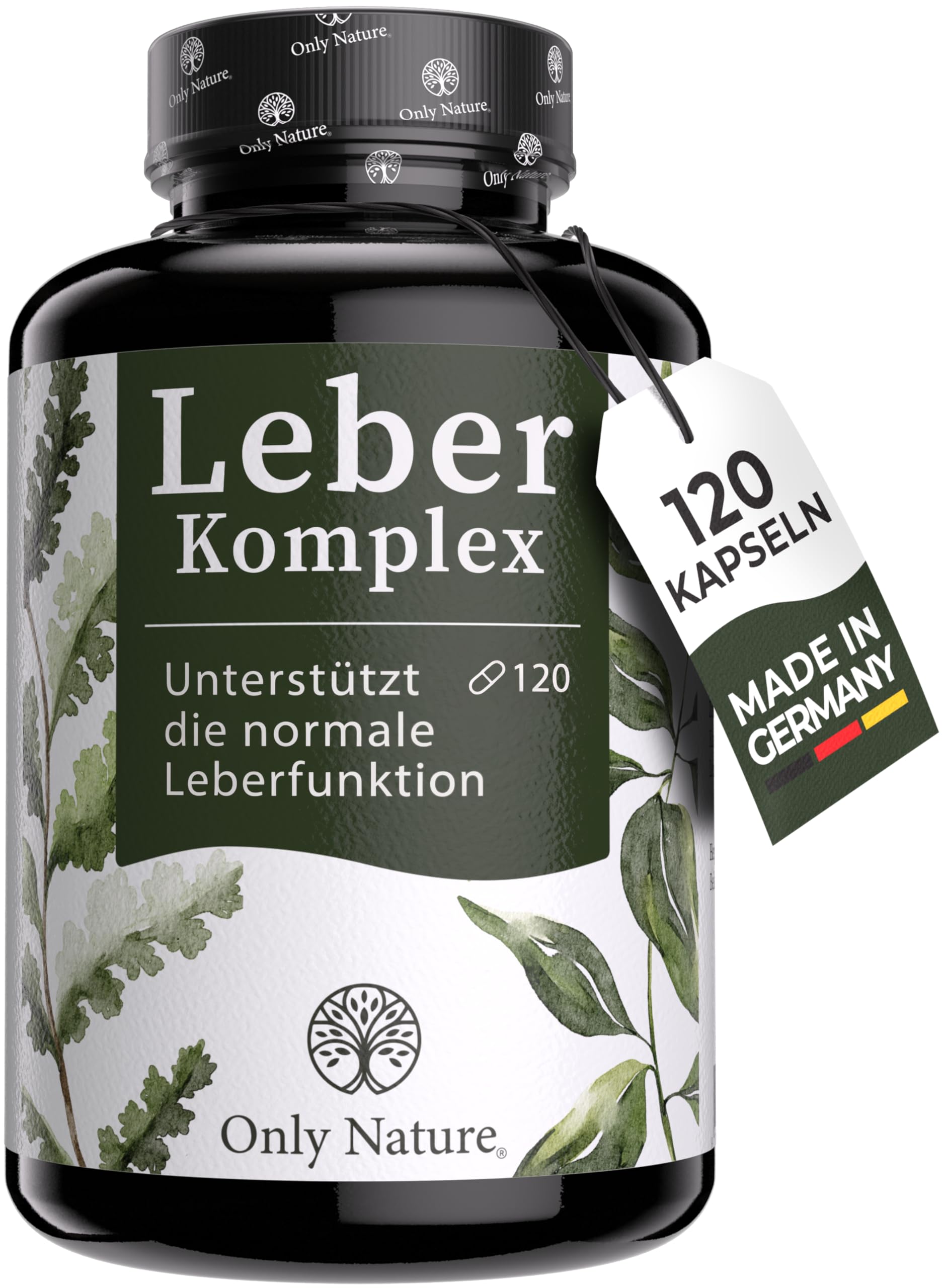 Leber Komplex Kapseln - 120 Kapseln - Einzigartige Zusammensetzung: Mariendistel, Cholin, Artischocken - in Deutschland produziert & Laborgeprüft -Natürlich & vegan