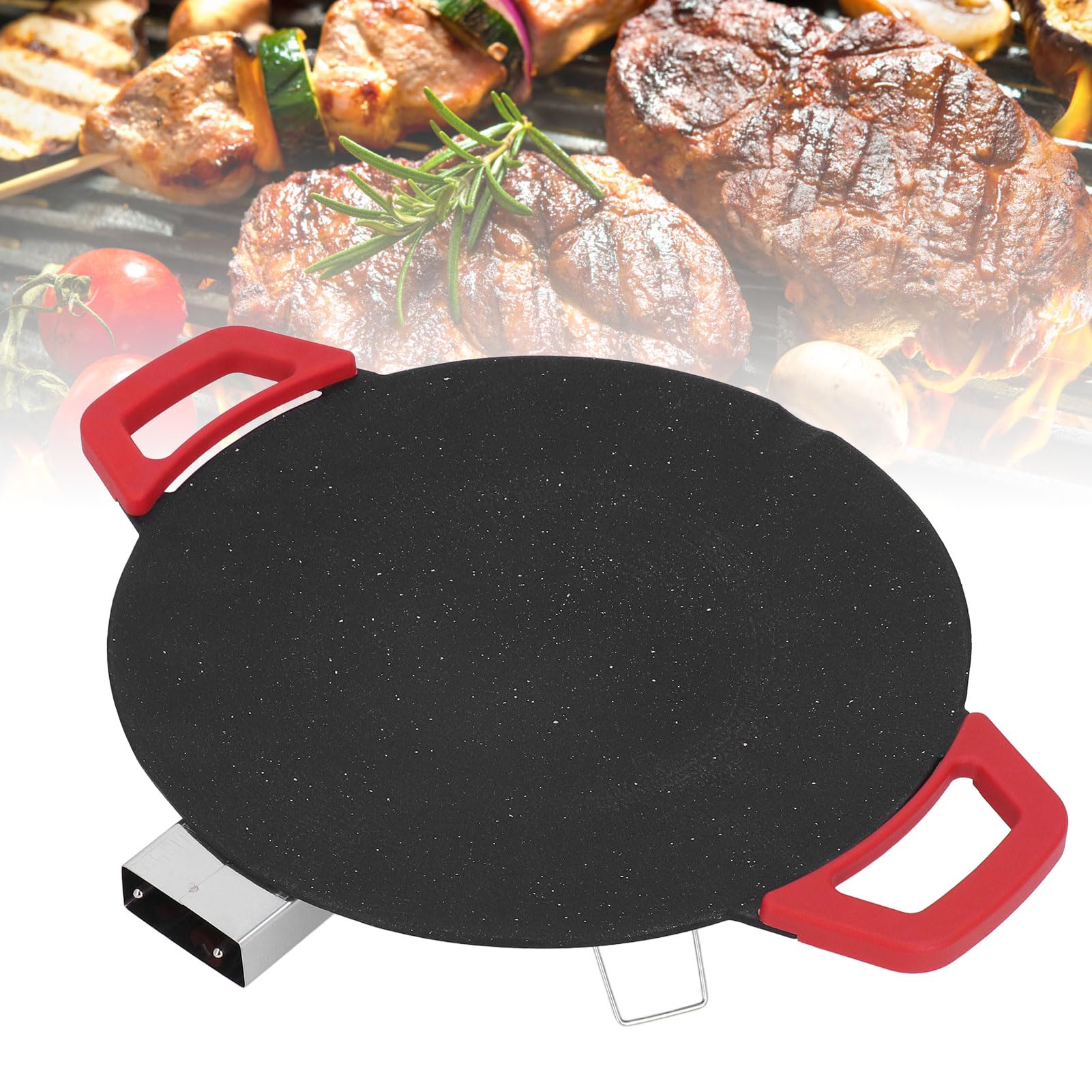 SENECESLI Elektrische Grillplatte Antihaftbeschichtet für Pfannkuchen Burger Eier Koreanisches BBQ Rauchfrei Tischgrillpfanne
