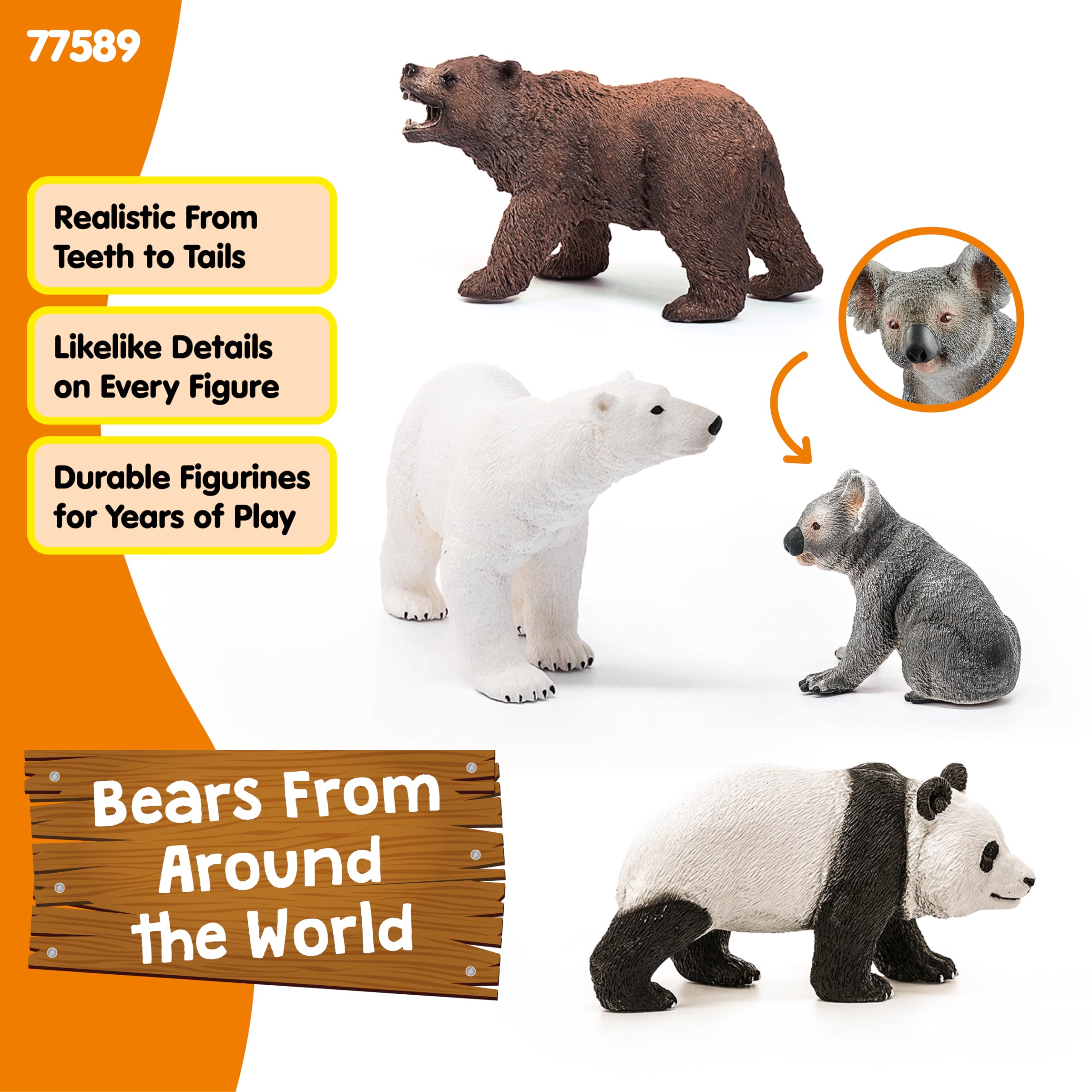 Amazon.co.jp: シュライヒ ワイルドライフ - 4ピース クマのフィギュア